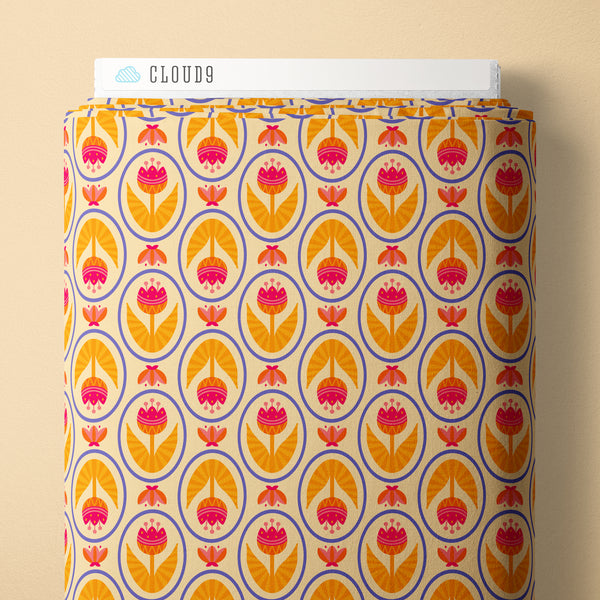 Tulip Love in Pale Orange Yardage