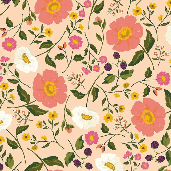 Virginia Rose Main Cream Floral in Yardage