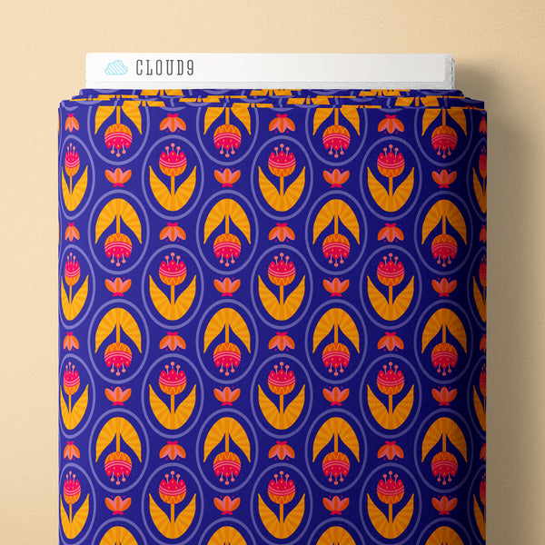 Tulip Love in Navy Yardage