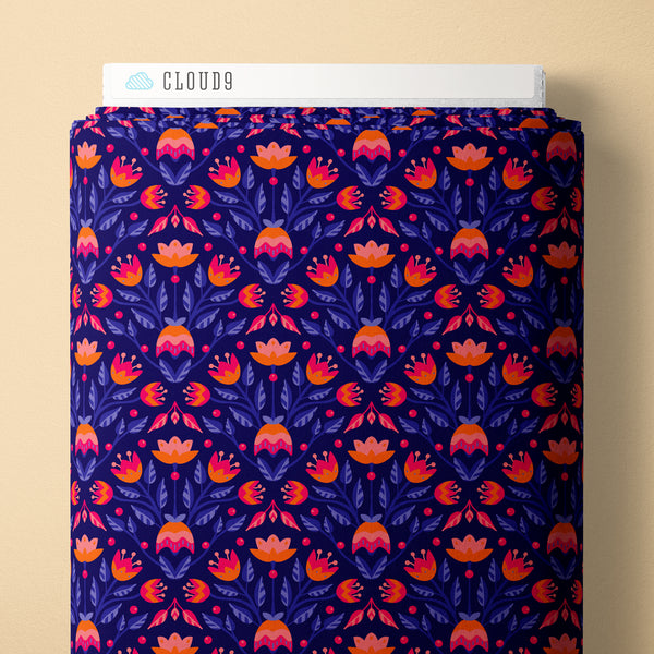 Full Bloom in Navy Yardage