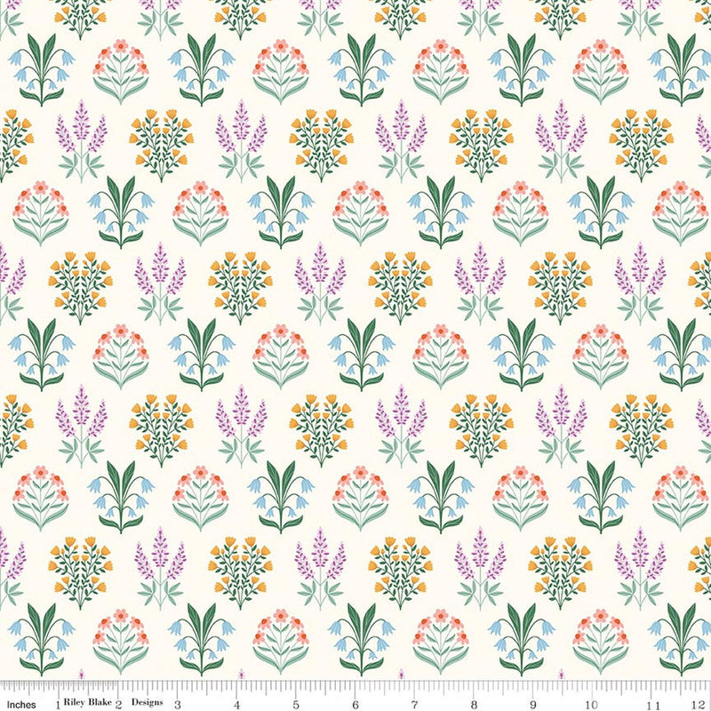 Meadow Moments Blossom Trail Cream in Yardage
